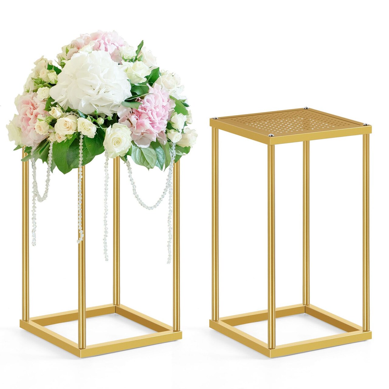 2pcs 15.7in Wedding Centerpieces for Tables with Mesh Plates for Party, Weddings